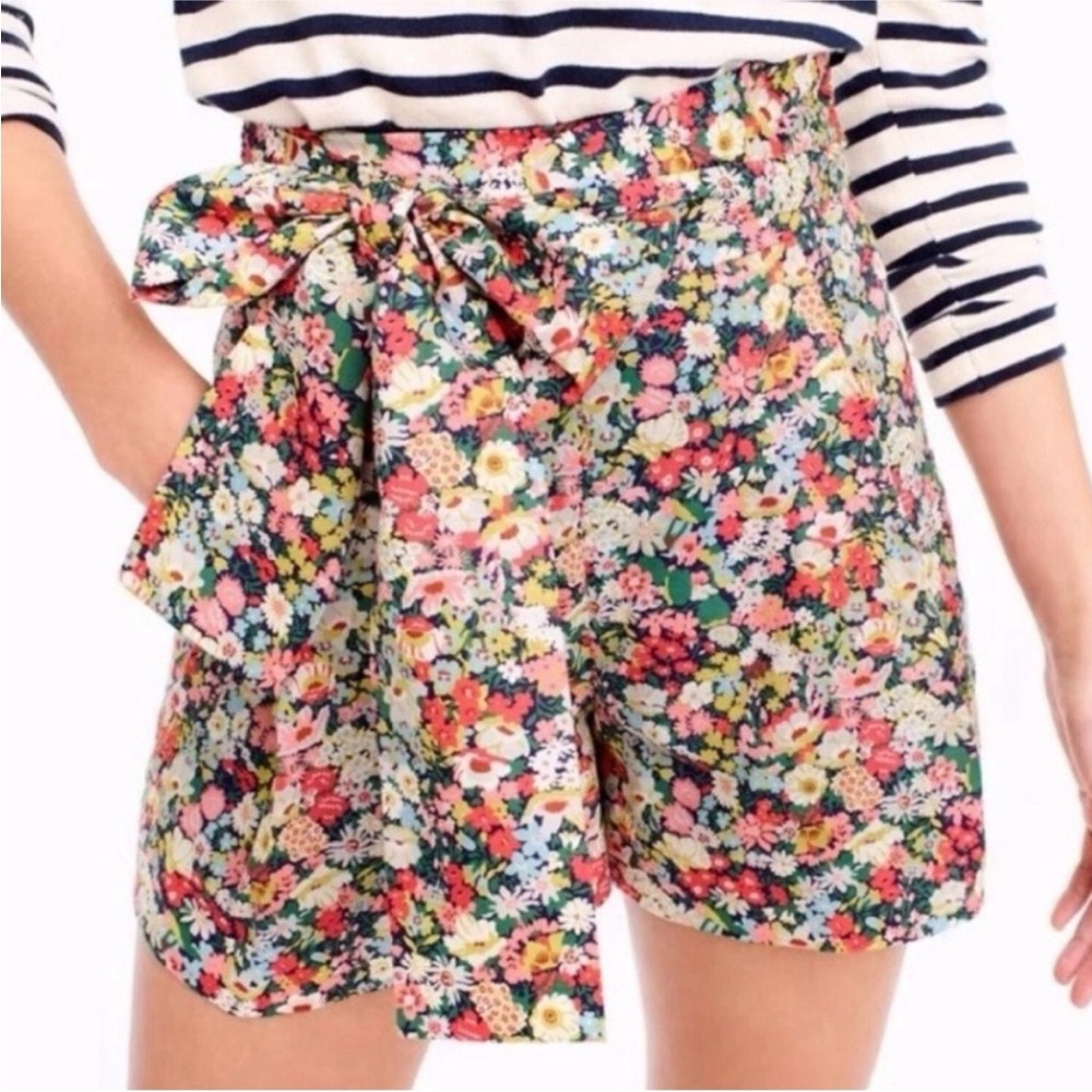 J. Crew High Waist Floral Shorts - Multicolor